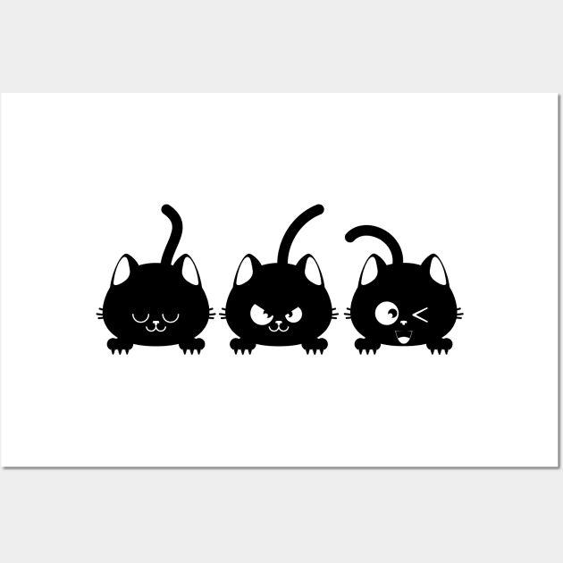 Black kitty buddies Wall Art by AnnArtshock